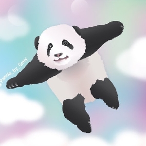 Pandas nan. Pink Panda Falling Stars.