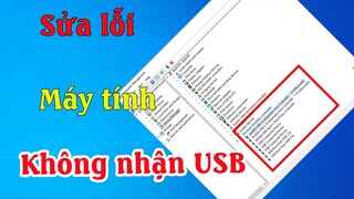 Sửa lỗi máy tính không nhận USB đơn giản thành công