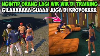 PRANK JADI CEWEK NGINTIP ORANG LAGI WIK WIK DI TRAINING |FREE FIRE PRANK