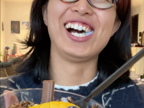 The yogurt bowl started cracking jokes in my mouth!