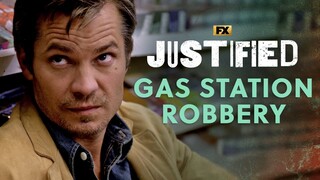 Raylan Gets Caught Up In A Gas Station Robbery - Scene | Justified | FX