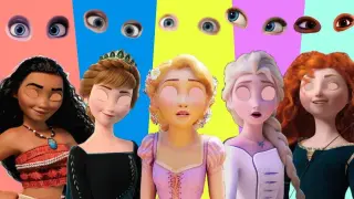 Elsa Anna Rapunzel Merida Moana | Disney Princess Wrong Eyes | Disney Princess Funny Video |