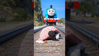 GTAV: MONSTER SAVING FRANKLIN FROM THOMAS THE TRAIN #shorts