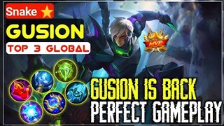 World Rank No.3 Gusion Full Gameplay by [ Snake ⭐ ] - Mobile Legends Bang Bang