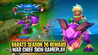 Barats Upcoming New Season 26 Reward Skin War Chief Gameplay | Mobile Legends: Bang Bang