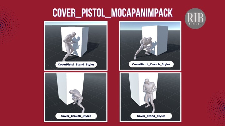 Сover_Pistol_MocapAnimPack 手枪掩体动作捕捉动画包 - Unity