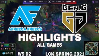 Highlight AF vs GEN (All Game) LCK Mùa Xuân 2021 | Afreeca Freecs vs Gen G