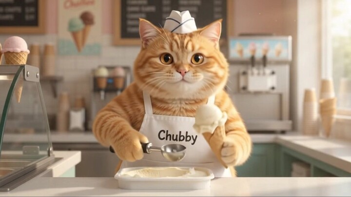 Cat love ice cream