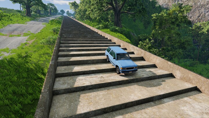 Turning the downhill slope into a staircase not only prevents speeding but also eliminates it perman