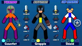 Supreme Duelist Stickman THANOS vs BATMAN vs CAPTAIN AMERICA Gameplay ( android / ios )