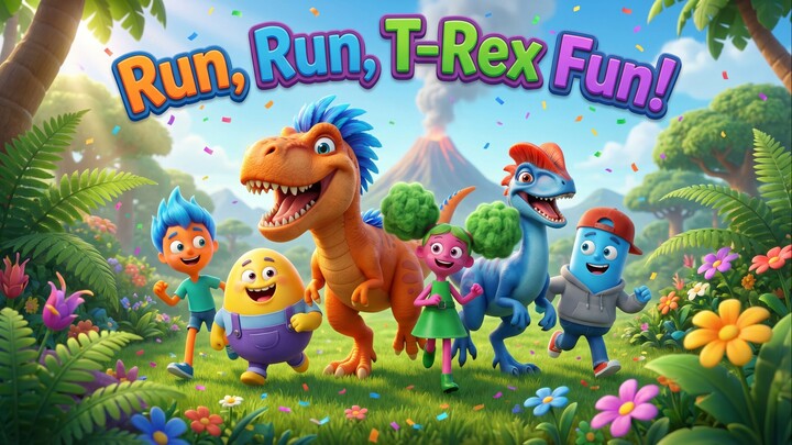 Run, run T-rex Fun! | Zucchini Beets | Kids Songs