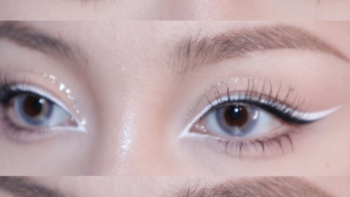 Light Western-style white eyeliner—so clean, cool, and effortlessly chic!