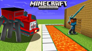 Choo Choo Charles VS The Noob Minecraft House - Minecraft PE