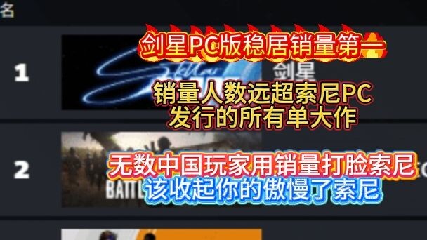 Wajah arogan Sony telah dibuat bengkak oleh para pemain Tiongkok! Penjualan versi PC Sword Star jauh