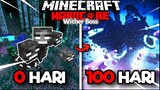 Aku Berhasil Bertahan Hidup Di 100 Hari Minecraft Hardcore Wither Boss
