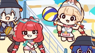Alice: Let's play beach volleyball!