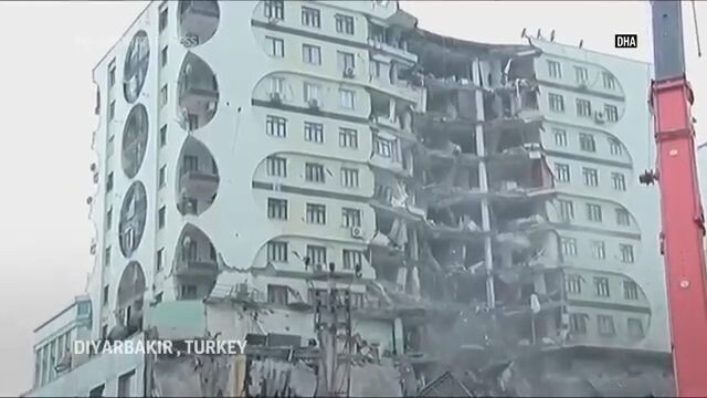 Buildings collapse after Turkey earthquake