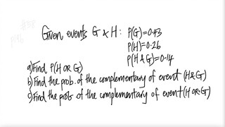 prob stat: Given events G & H: