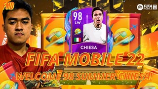 FIFA Mobile 22 Indonesia RTG #20 | Review 98 Summer Chiesa & Update Squad FUTvip! Exchange Worth it?