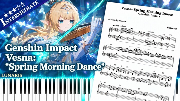 Genshin Impact | "Vesna: Spring Morning Dance" | Piano Cover Tutorial 原神钢琴曲