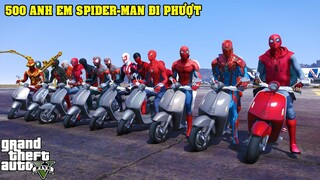 GTA 5 Spider-Man Người Nhện Kéo 500 Anh Em Đi Phượt Trên Xe Vespa Đến Bãi Biển Vịnh Bắc Bộ !