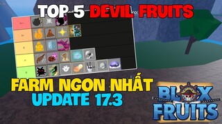 Roblox - Top 5 DEVIL FRUITS Farm Level Ngon Nhất UPDATE 17.3 | Blox Fruits