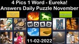 4 Pics 1 Word - Eureka! - 02 November 2022 - Answer Daily Puzzle + Bonus Puzzle