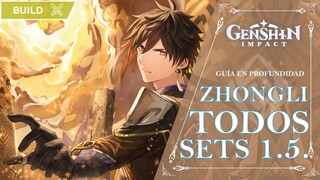 GUÍA ACTUALIZADA ZHONGLI 1.5!! MEJORES ARTEFACTOS, ARMAS Y COMPOSICIONES | Genshin Impact