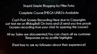 Stupid Simple Blogging by Mike Futia Course download