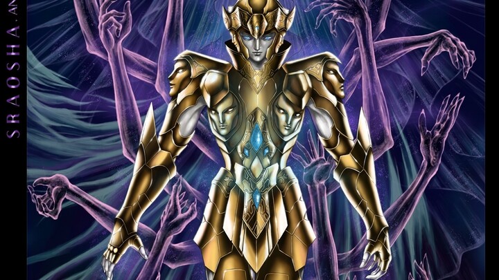 Drawing by a foreign master, the first generation of Gold Saint Seiya, gloomy and eerie