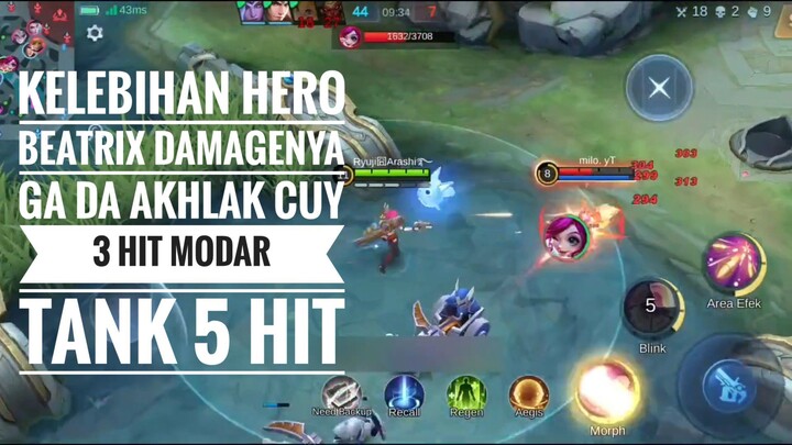 DAMAGE GEDE, JARAK JAUH, HP LUMAYAN, TAMBAH BUILD OP AUTO MVP, PAKE BEATRIX AJA CUYY ASLII