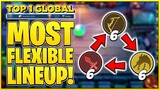 MOST FLEXIBLE LINEUP - EASY SYNERGY TRANSITION TECHNIQUE ! TOP 1 GLOBAL- Mobile Legends Bang Bang