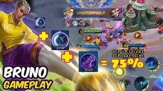 75% CRITICAL BURST BRUNO GAMEPLAY | MOBILE LEGENDS