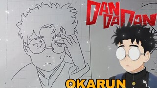 menggambar okarun karakter anime dandadan