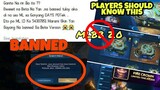 ML PLAYERS SHOULD KNOW THIS! PREVENT YOUR ACCOUNT FROM BANNED - MOBILE LEGENDS 2.0