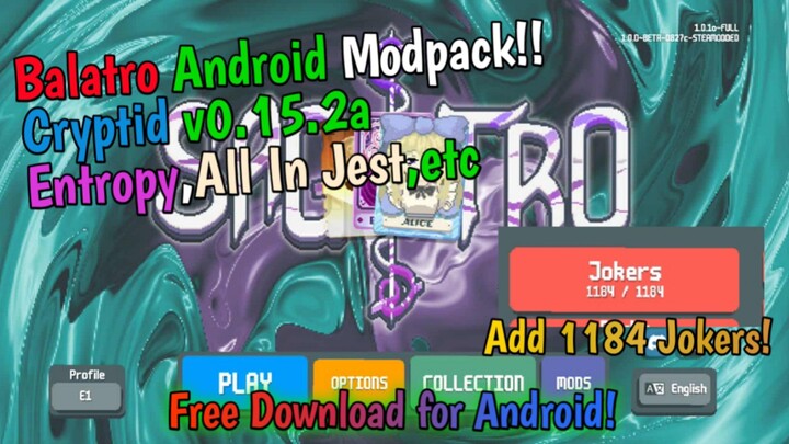 Balatro modpack for android add 1000+ Jokers free download