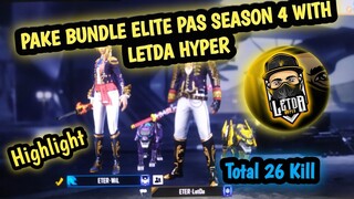 DUO VS SQUAD PAKE BUNDLE ELITE PAS SEASON 4 WITH LETDA HYPER - FREE FIRE INDONESIA