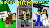 BROKE to RICH to WEALTHY in Roblox Brookhaven..
