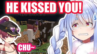 Marine Kisses a Cow in Front of Pekora 【Hololive Eng Sub】