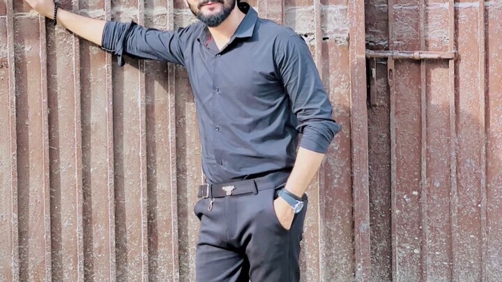 Black shirt and pint formal