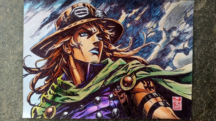 menggambar Gyro Zeppeli dari JoJos bizare adventure tantangan dari viewer