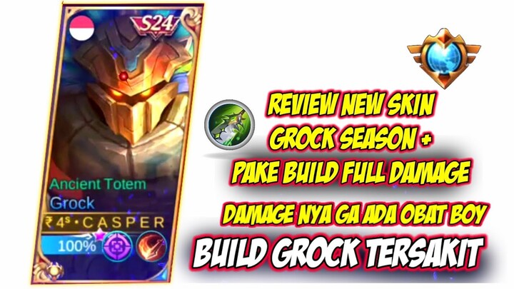 GROCK NEW SKIN! BUILD GROCK TERSAKIT 2022 FULL DAMAGE MOBILE LEGENDS