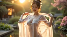 Sensual Beauty in a Chinese Luxury Garden