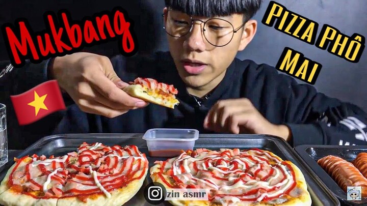Zin ASMR | Mukbang Pizza Phô Mai Thập Cẩm & Xúc Xích