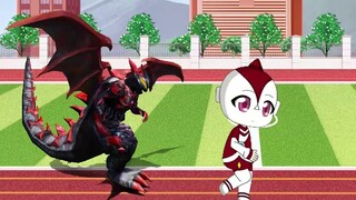 Monster menyerang Ultraman Jr., siapa yang akan kamu selamatkan lebih dulu?