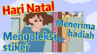 Hari Natal Mengoleksi stiker Menerima hadiah