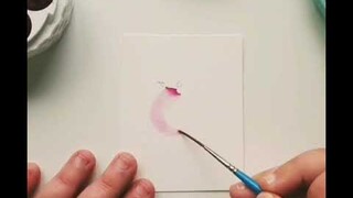 Time lapse recording watercolor bird