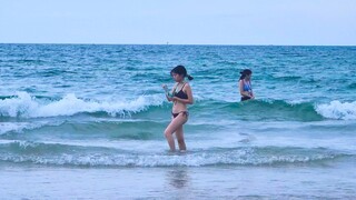 Vietnam Beach Scenes at Da Nang City My Khe Beach In Beautiful Day (24102023)