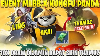 GATCHA DI EVENT MLBB X KUNGFU PANDA, 10X DRAW DIJAMIN DAPAT SKIN THAMUZ ??? | MOBILE LEGENDS