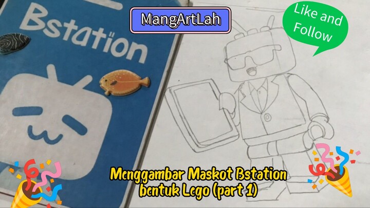 Menggambar Maskot Bstation bentuk Lego (part 1)